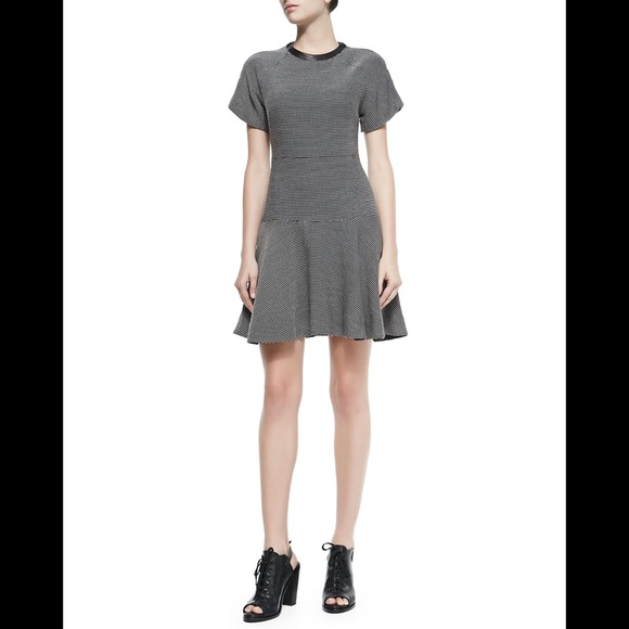 RAG & BONE Watson Flared Micro Houndstooth Dress - Picture 1 of 6